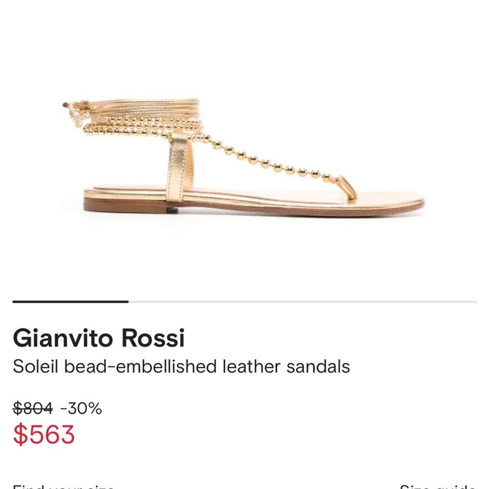 Gianvito Rossi good Soleil bead-embellished leather sandals, Size 39